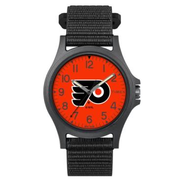 Imagem de Timex Tribute Relógio masculino NHL Pride 40 mm de quartzo pulseira de tecido, preto, 20 relógio casual (modelo: TWZHFLYMYYZ)