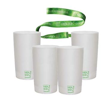 Imagem de 4 Copos Eco Branco com Cordão Green Cups 500 ml