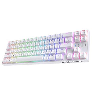 Imagem de LTC Teclado mecânico NB681 Nimbleback 65% com fio, retroiluminado RGB ultracompacto de 68 teclas com interruptor de troca a quente e teclas de seta/controle autônomas (interruptor vermelho hot