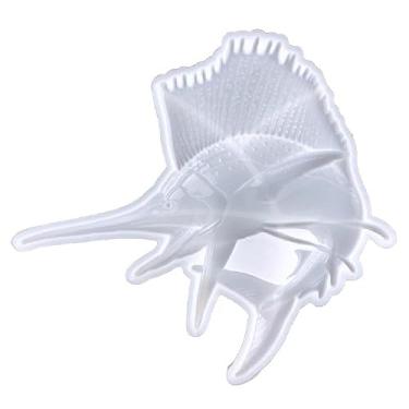 Imagem de Molde de resina epóxi em forma de peixe-espada antiaderente decoração molde de silicone faça você mesmo gesso artesanato ferramenta de enfeite de mesa DIY molde de gesso molde artesanal molde de decoração de bolo