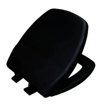 Imagem de Assento Sanitário Thema Preto Tampa para Vaso Incepa com Fechamento Suave