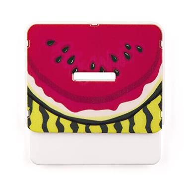 Imagem de Corta Pac Naxos – Abridor de Embalagens Longa Vida, Sachês e Sacos Plásticos com Ímã Decorativo de Geladeira com Porta-Recados – Prático, Seguro e Estampas Sortidas Tema:Melância.