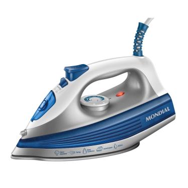 Imagem de Ferro a Vapor Mondial  Base Cerâmica FVN-01-BL - Branco/Azul*