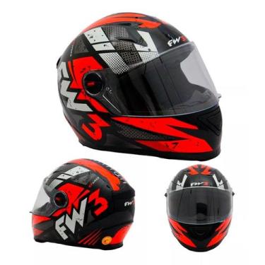 Imagem de Capacete Moto Fechado GTN R1 Preto Fosco Vermelho Inmetro Tamanho 56 -