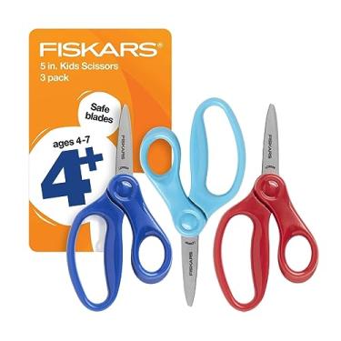 Imagem de Fiskars 194300 Suprimentos de volta às aulas, tesoura infantil, 12,7 cm, pacote com 3