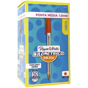 Imagem de Caneta Esferográfica Kilométrica 100 Média Vermelha - Caixa com 50 Uni