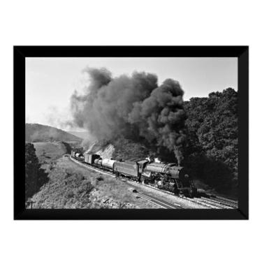 Imagem de Quadro Decorativo Trem Maria Fumaça Locomotiva Ferrovia - Fanarte