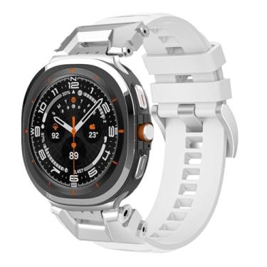 Imagem de synsing Pulseira esportiva robusta para Galaxy Watch Ultra 7 (largura de 26 mm) compatível com Samsung Watch Ultra de 47 mm para homens, pulseira respirável com TPU premium e conector de metal de aço