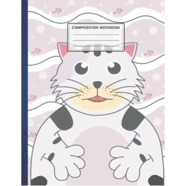 Imagem de Composition Notebook: funny cat 8.5 x 11 Inches, 110 Pages Composition Notebook, Wide-Ruled For Kids, Teens, And Adults (Composition Notebooks) Paperback
