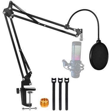 Imagem de YUZUHOME Suporte de Braço para Microfone, Suspensão Ajustável com 3 Camadas de Para-Brisa, Compatível com Blue Yeti, Spark, Snowball, HyperX Quadcast S, Rode, Raze Siren e Outros Microfones, Preto