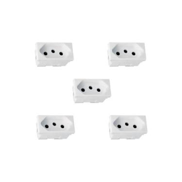 Imagem de Kit 5 Modulos Tomada 10A Branco Parafuso 615040 Plus Pial - Legrand