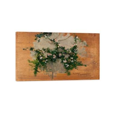 Imagem de Impressão em tela famosa reprodução - arte de parede para decoração moderna de sala de estar (rosa selvagem escalada) 50 x 85 cm-19 x 33 polegadas tela embrulhada