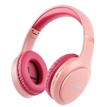 Imagem de Fone Bluetooth sem fios JH919 auscultadores estéreo dobráveis, Super Bass, Redução de Ruído, Microfone para Laptop, PC, TV (Rosa)