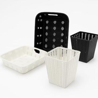 Imagem de Kit Cesta Retangular e Telada Porta treco e Cesta Multiuso Linha Premium M5 Armarinhos (Branco)