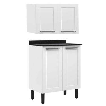 Imagem de Armário Aéreo com Balcão Florença 70cm 4 Portas Itatiaia Cor Branco