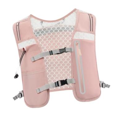 Imagem de kowaku Colete de corrida Mochila de corrida 4L Mochila refletiva para Bolsa esportiva de hidratação para ciclismo, escalada e ciclismo, Rosa