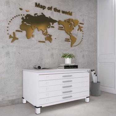 Imagem de Mapoteca Mont 5 Gavetas 71,3cm X 120,4cm Aço Branco