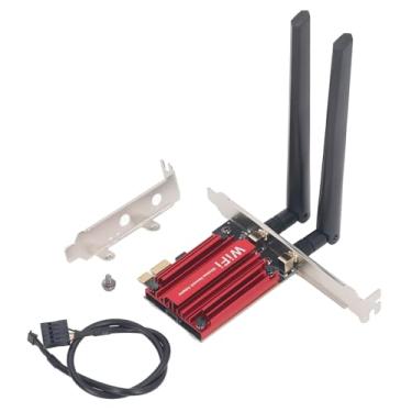 Imagem de WIFI6 Wireless Retwork Card 1800Mbps Desktop Gigabit PCIE PCIE Rede Card Bluetooth5 2 Adaptador para 10 11 Alumínio Alumínio