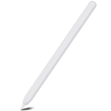 Imagem de SSS·GRGB Capa de silicone Apple Pencil compatível com Apple Pencil 2ª geração e Apple Pencil Pro, silicone ultrafino compatível com carregamento magnético e toque duplo (1 pacote, branco)