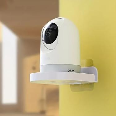 Imagem de Suporte transparente sem perfuração para webcam – Suporte de monitor com ventosa de 11 x 3,7 cm para laptop/desktop | Suporte de câmera de encaixe com orifício para cabo