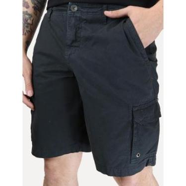 Imagem de Bermuda Reserva Masculina Sarja Cargo Azul Marinho-Masculino