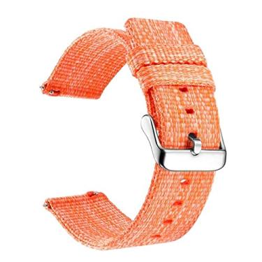 Imagem de FULNES Pulseira de nylon para relógio Samsung Galaxy 4/clássico/3/46mm/42mm/Active 2 gear s3 frontier watchBand 20mm 22mm pulseira Correa (Cor: Laranja, Tamanho: 20mm Universal)