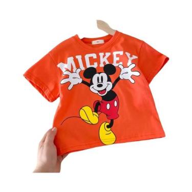 Imagem de Camiseta Infantil De Verão Com Estampa Do Mickey Mouse, Manga Curta, R