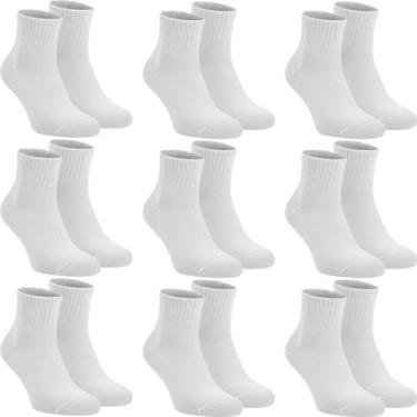 Imagem de Kit 9 Pares Meias Cano Médio Academia Atoalhado Sport Fit - Flat Socks