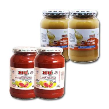 Imagem de Doce de goiabada e fondant de leitediet 650g hue - kit 4 unidades - Hu