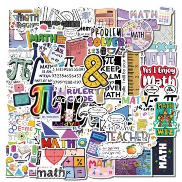 Imagem de Pacote de adesivos Math Symbols Math Learning 50 unidades à prova d'ág