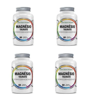 Imagem de Kit 4x Magnésio Taurato 800 mg 4x60 cps Flora Nativa-Unissex
