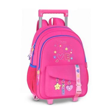 Imagem de Mochila Rodinhas Cacau Haxkar Bolsa Escolar Feminina Premium-Feminino