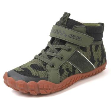 Imagem de Tênis KUBUA Kids Barefoot High Top Green Tamanho 13 Little Kid