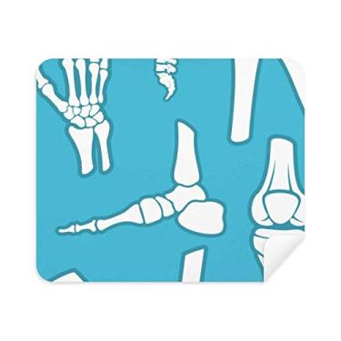 Imagem de Ilustrações Azul de Osso Humano Desenho de Telefone Limpador de Tela Óculos Pano de Limpeza 2 Peças Tecido de Camurça