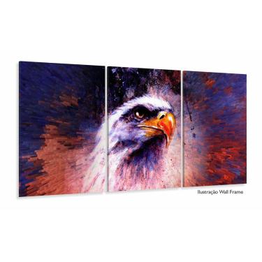 Imagem de Quadro Decorativo Águia Artístico Mosaico Em Tecido 3 Peças