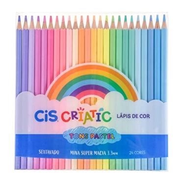 Imagem de CRIATIC Lápis de Cor CIS Sextavado 3,3mm c/ 24 Cores em Tons Pasteis