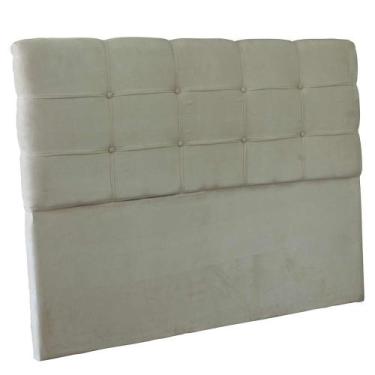 Imagem de Cabeceira estofada casal luiza cama box Queem 160cm capitonê suede Beg