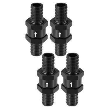 Imagem de Hihaha Válvula de retenção de combustível unidirecional/interno não retorno unidirecional válvula para carro combustível gasolina diesel/durável 1,4 cm 14 mm OD / 4 peças preto