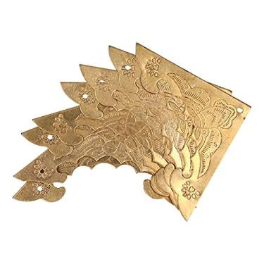 Imagem de 8 Conjuntos de Protetores de Canto de Cobre Antigos - Design de Asa de Morcego para Móveis Estilo Ming e Qing, Ferragens de Cobre Puro para Bolsas - Embalagem de Saco PE Grosso