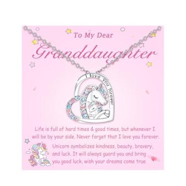 Imagem de Tarsus Colar de unicórnio da sorte para meninas, presentes para filha, neta, sobrinha, Natal, dia dos namorados, aniversário, volta às aulas, Aço inoxidável Zircônia cúbica, Zircônia cúbica