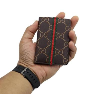 Imagem de Carteira Masculina Slim Porta-Cartão, Cnh - Sem marca, Carteira, G caf