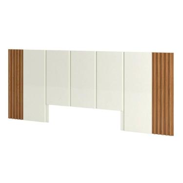 Imagem de Cabeceira De Madeira Para Cama Casal 270cm 100% Mdf Tw184 Off White/freijó - Dalla Costa