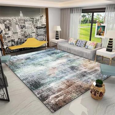 Imagem de Tapetes geométricos modernos de cores claras para sala de estar, decoração de casa, tamanho grande, tapetes macios para quarto e sala de estar (200 x 250 cm, 78,7 x 98 pol./flanela-5)