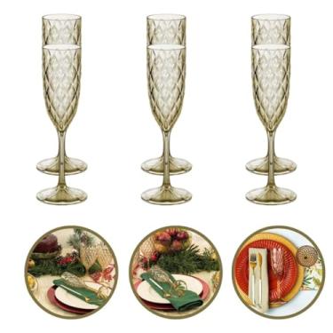 Imagem de 6 Taça Champagne Acrílico 200ml Cristal Festa Transparente