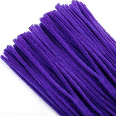 Imagem de Limpadores de cachimbo TOAOB Chenille Stems roxos 6 mm x 30 cm 100 uni