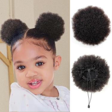 Imagem de Afro Puffs Hair Bun isheeny 100% Remy Human Hair para crianças