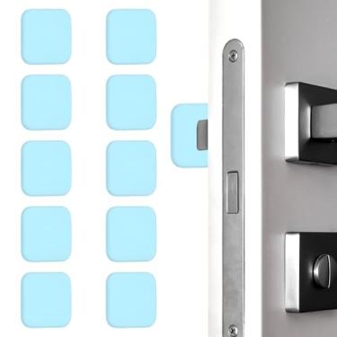 Imagem de PATIKIL 10 peças de protetor de parede para maçanetas de porta, 4 cm quadradas, de silicone, manípulo autoadesivo, almofada de amortecedor, protetor de parede silencioso para geladeira, casa