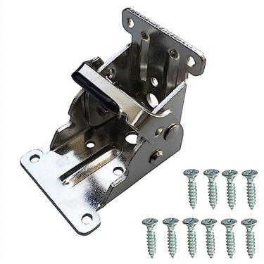 Imagem de Dobradiça dobrável de 90 graus, pernas de mesa, extensão de cadeira, dobrável, com trava automática, dobradiças para pés, ferragens, 1 peça (branco e 10 parafusos)