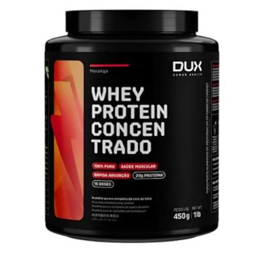 Imagem de Whey Protein 100% Concentrado Pote de 450g Sabor Morango-Dux Human Health-Dux Nutrition