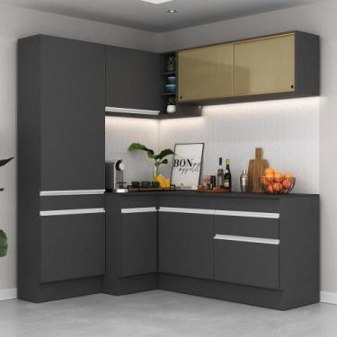 Imagem de Armário De Cozinha Completa De Canto 898 Preto/branco - MULTIMOVEIS